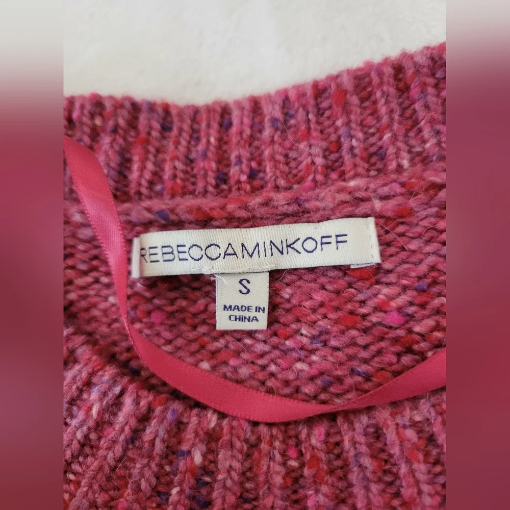 Rebecca Minkoff | Berries Cold Shoulder Merino Wool Blend Knit Sweater (SIZE S)